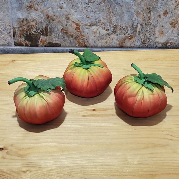 VTG Tomato Fruit Cloth Silk Fabric Set of 3 - Picture 9 of 12